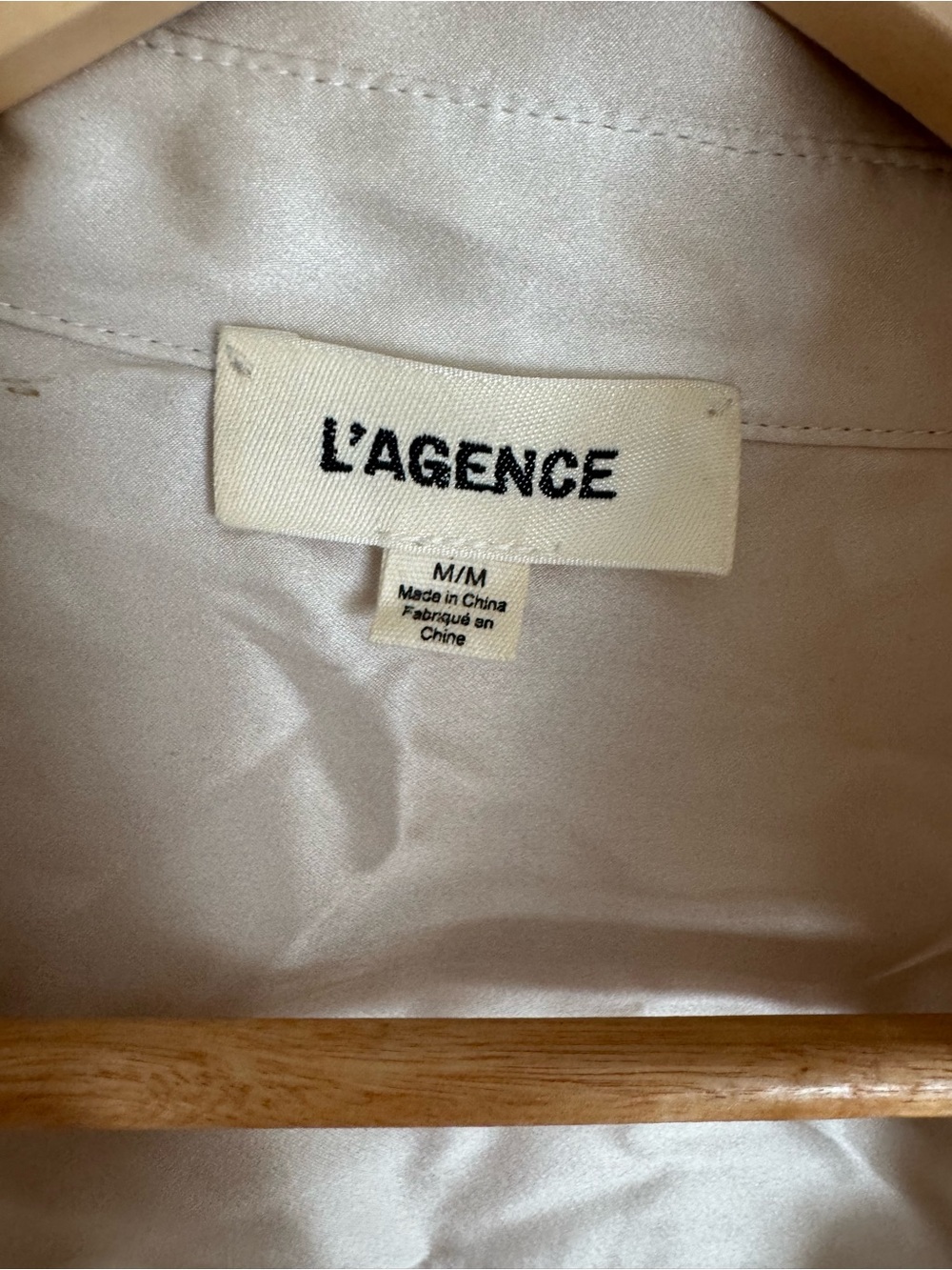 L'AGENCE Cream Satin-Look Women’s Bag